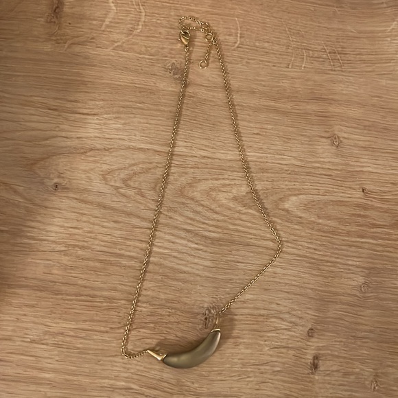 Alexis Bittar Gold Capped Crescent Lucite Necklace- Gold - Picture 3 of 4